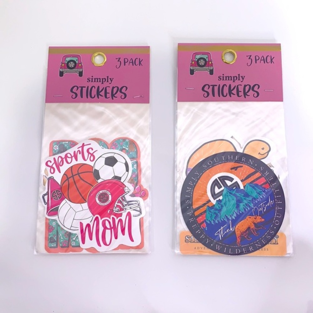 New (2) sets of 3 pls each stickers